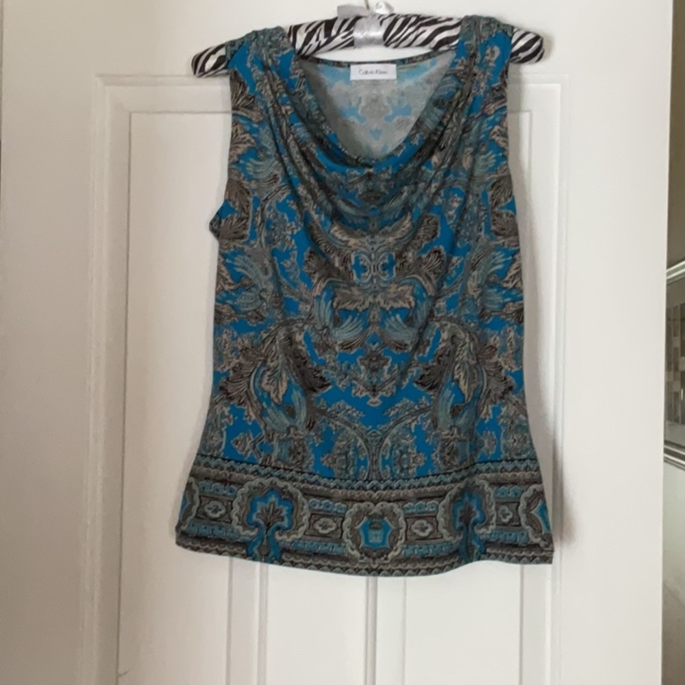 Calvin Klein Blue Sleeveless Tank Top